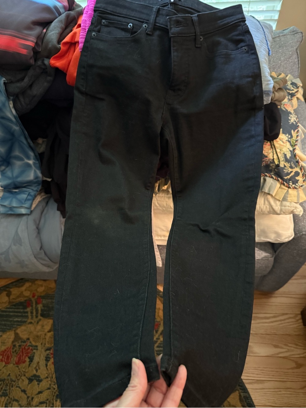 Lucky Brand Ava Ankle Black Mid-Rise Straight Jeans